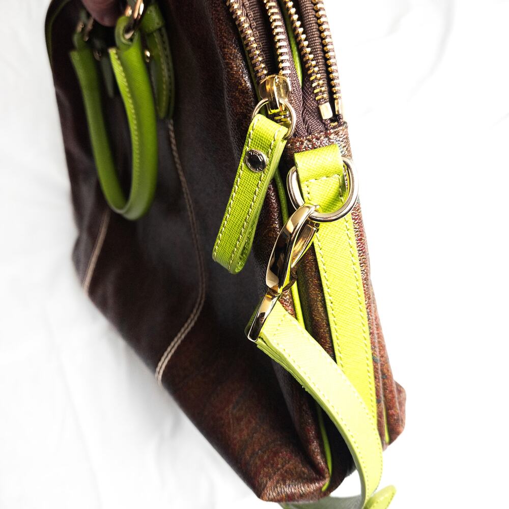 Etro Paisley Shoulder Bag Brown Lime Boho Euro Luxe Resort - Picture 7 of 13